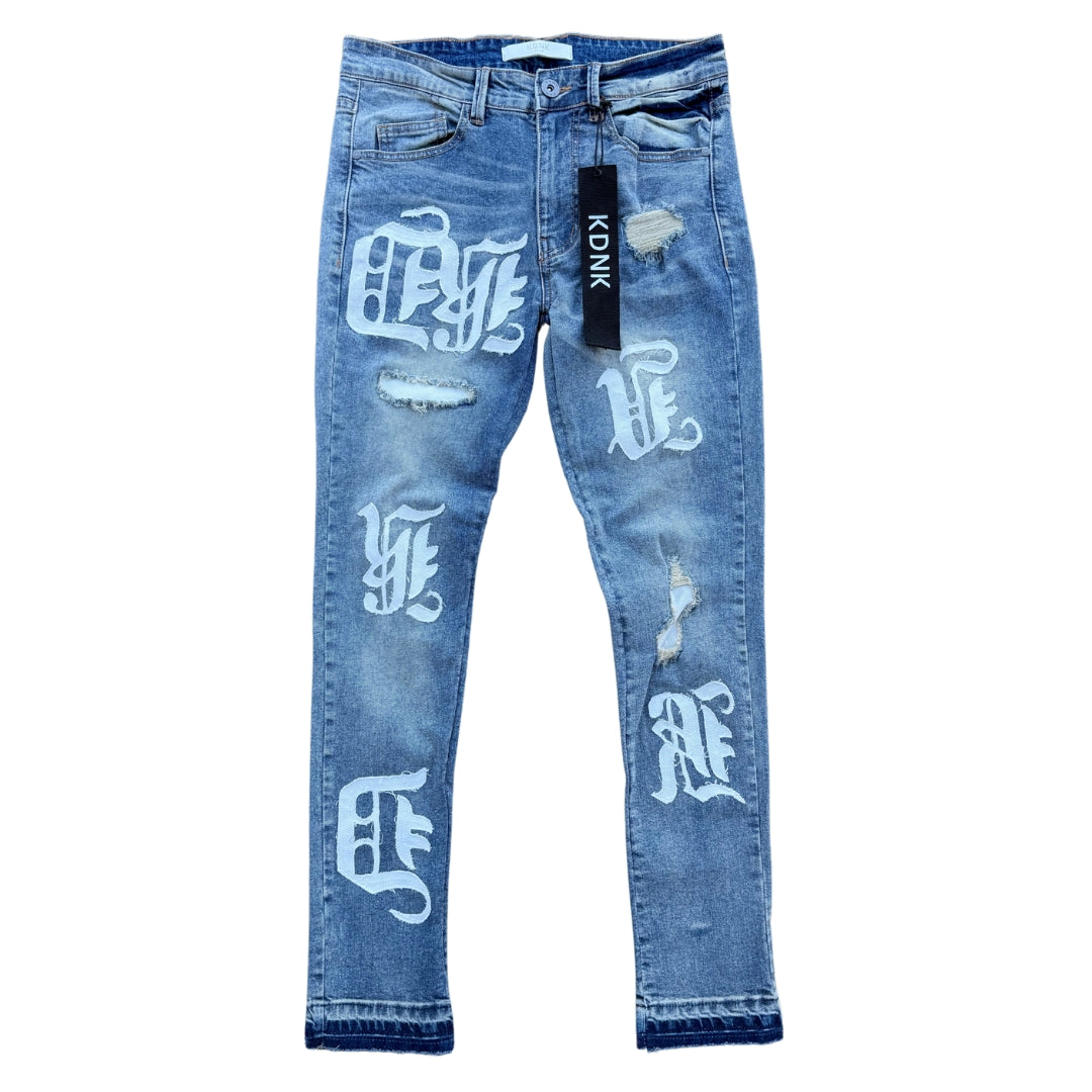 KDNK PATCHED DENIM - BLUE