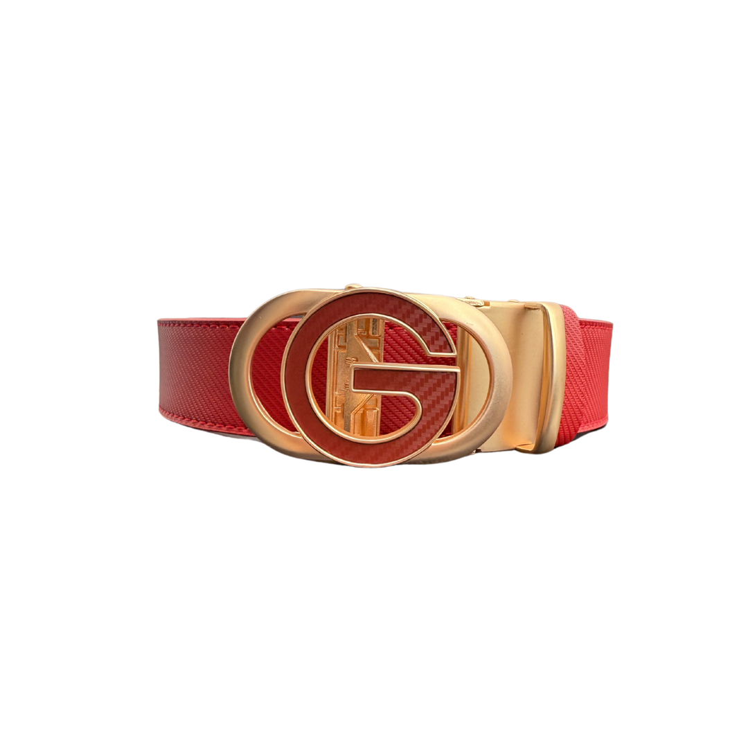 DIOZA - RED SOLID LEATHER BELT