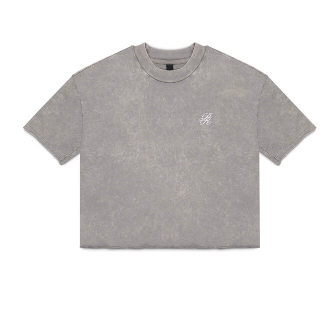 PURE CROPPED TEE - GRAY