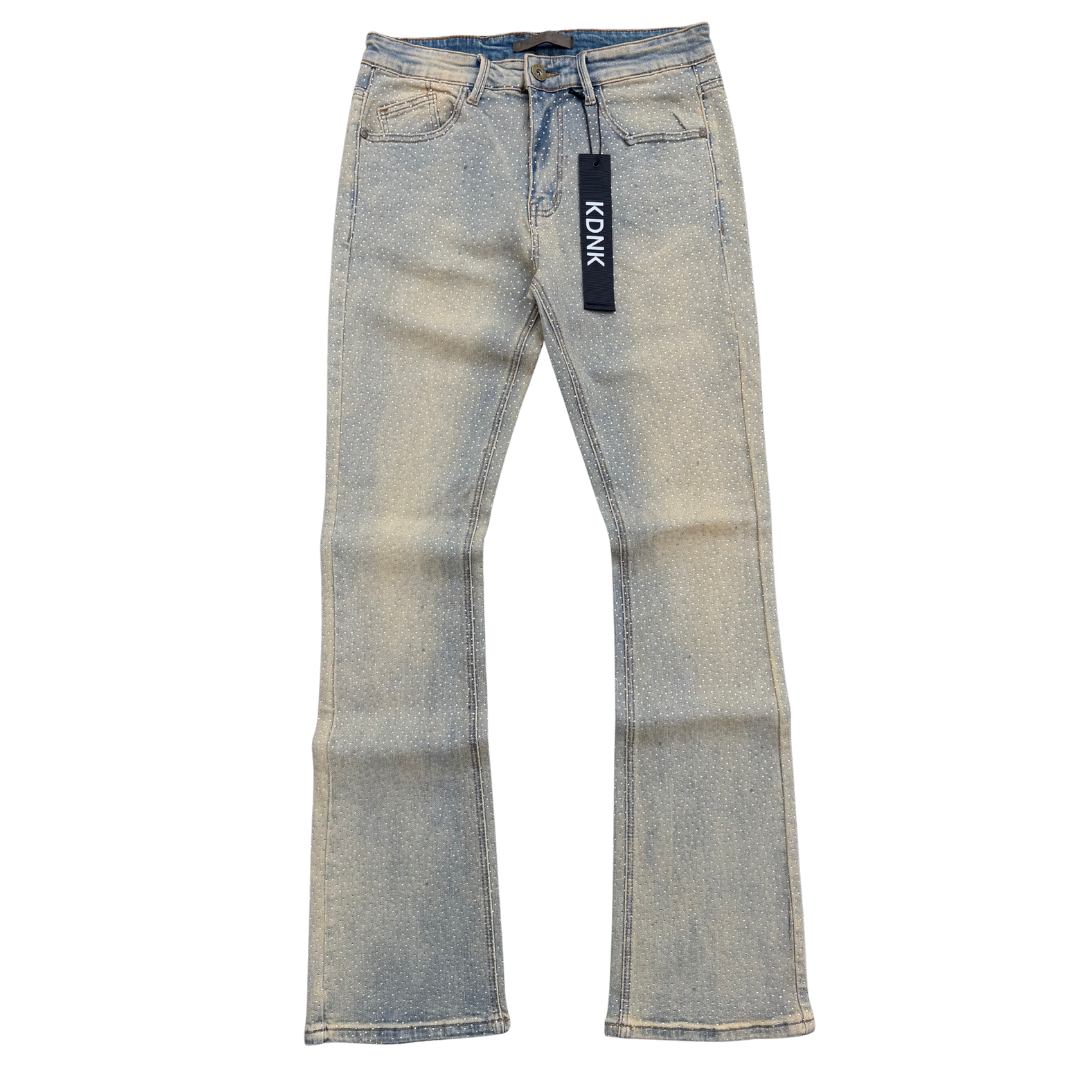 KDNK RHINESTONE JEANS - VINTAGE WASH