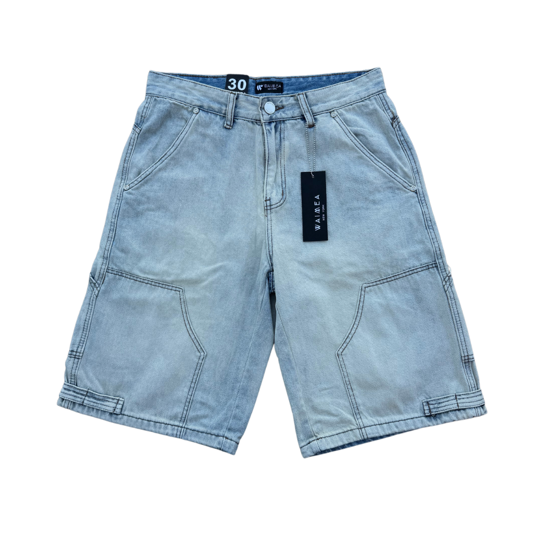 BLEACH WASH JORTS
