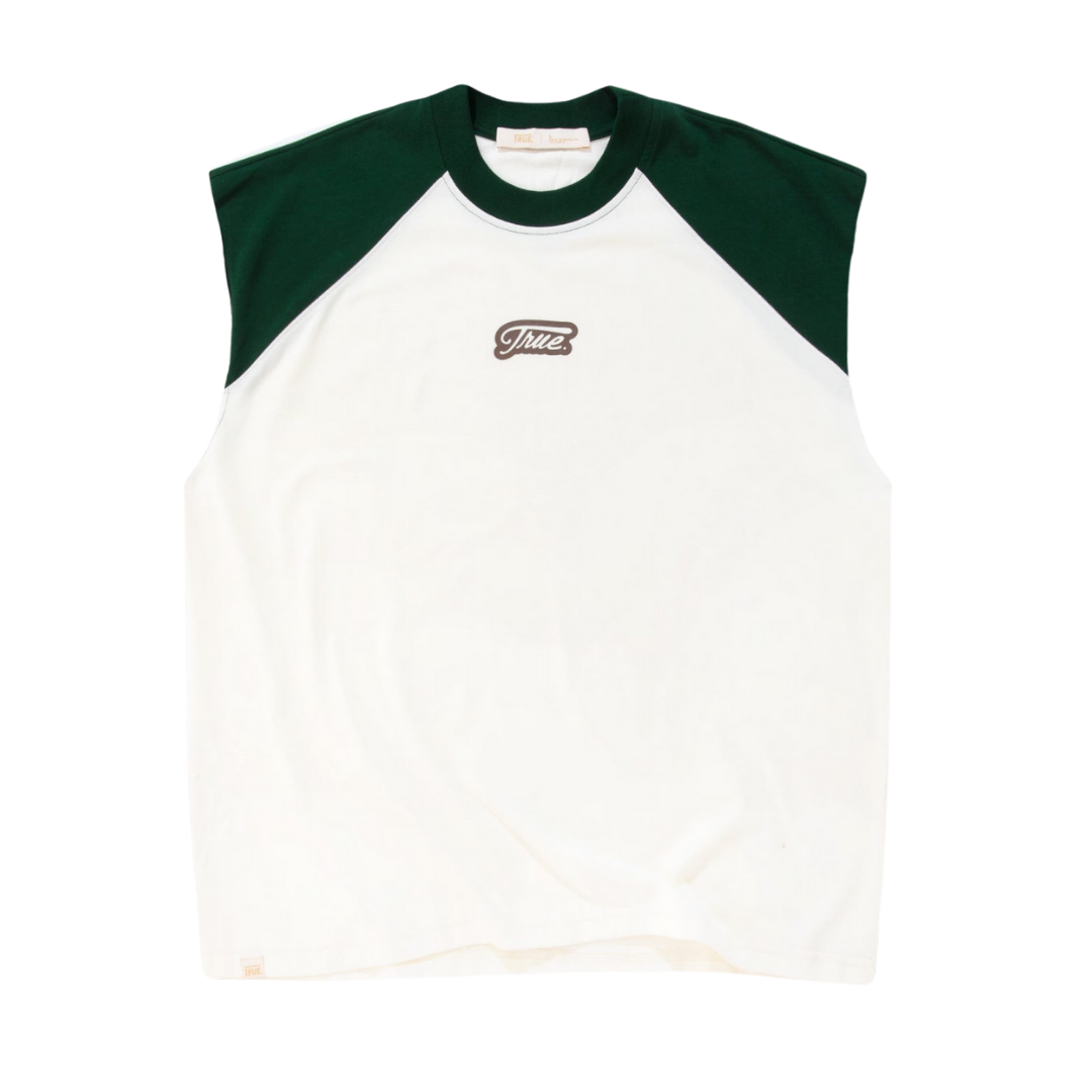 TRUE INTERLUDE SLEEVELESS TEE - PINE GREEN