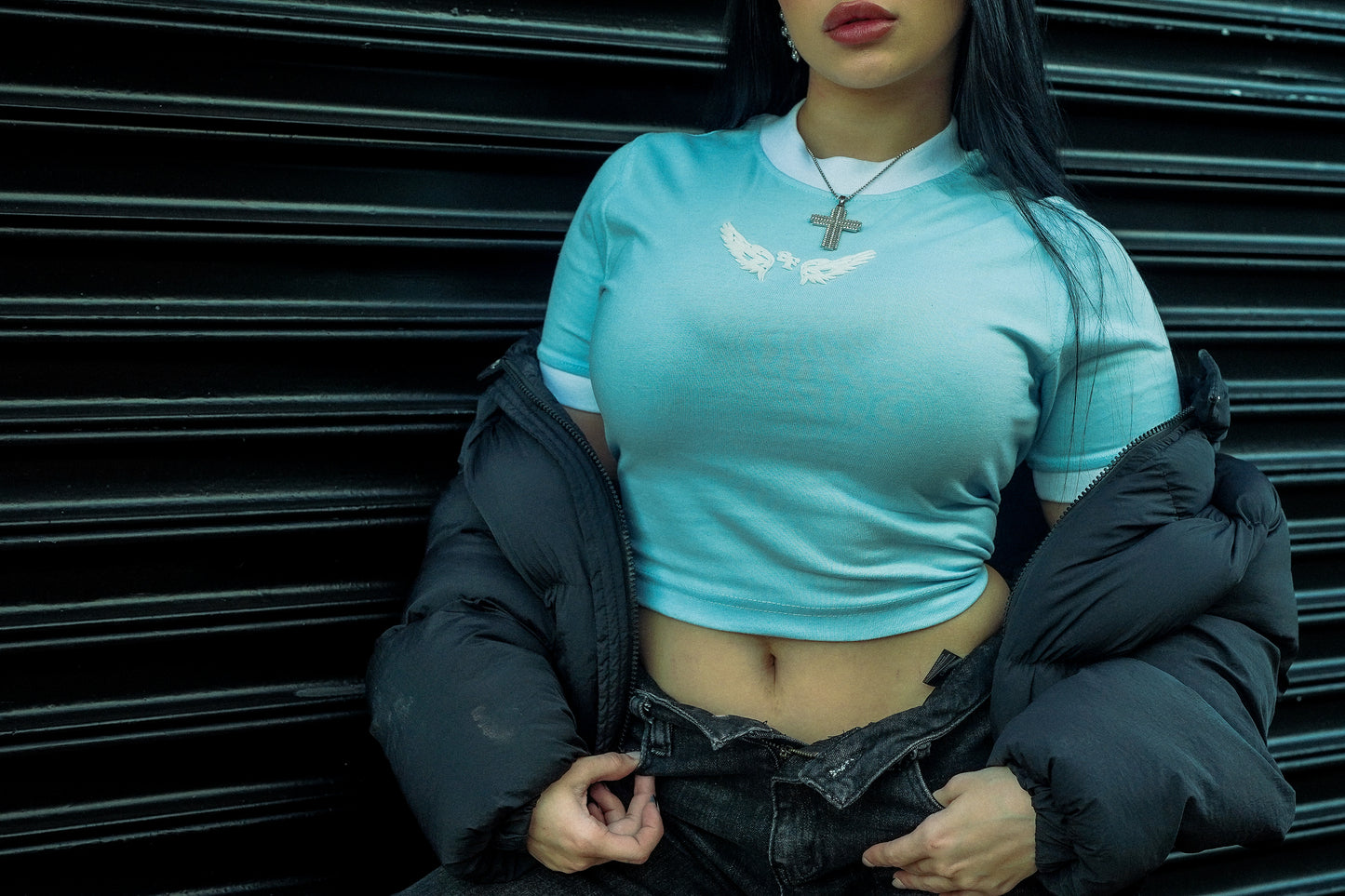BABY BLUE - CROPPED TEE