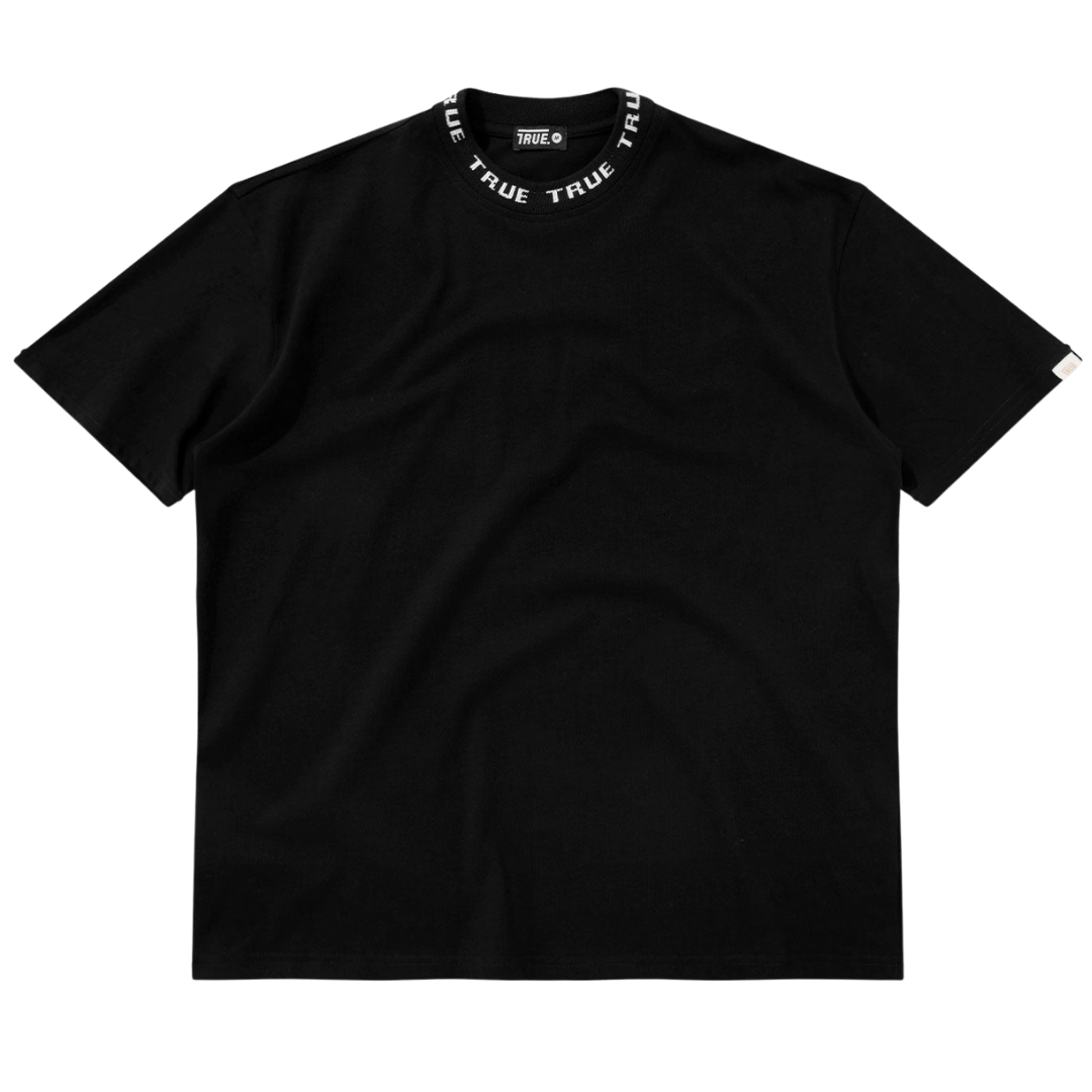 TRUE KNIT COLLAR TEE - BLACK