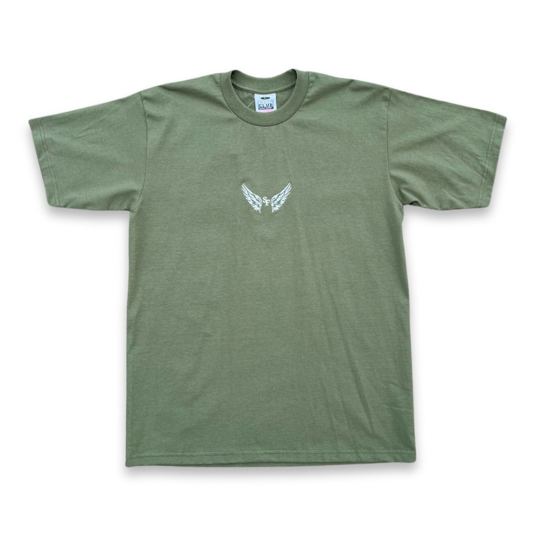 OLIVE GREEN SF LOGO - BASIC TEE