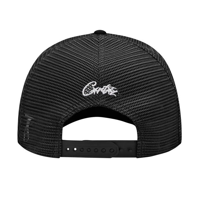 CORTEIZ ISLAND PUFF PRINT TRUCKER HAT - BLACK