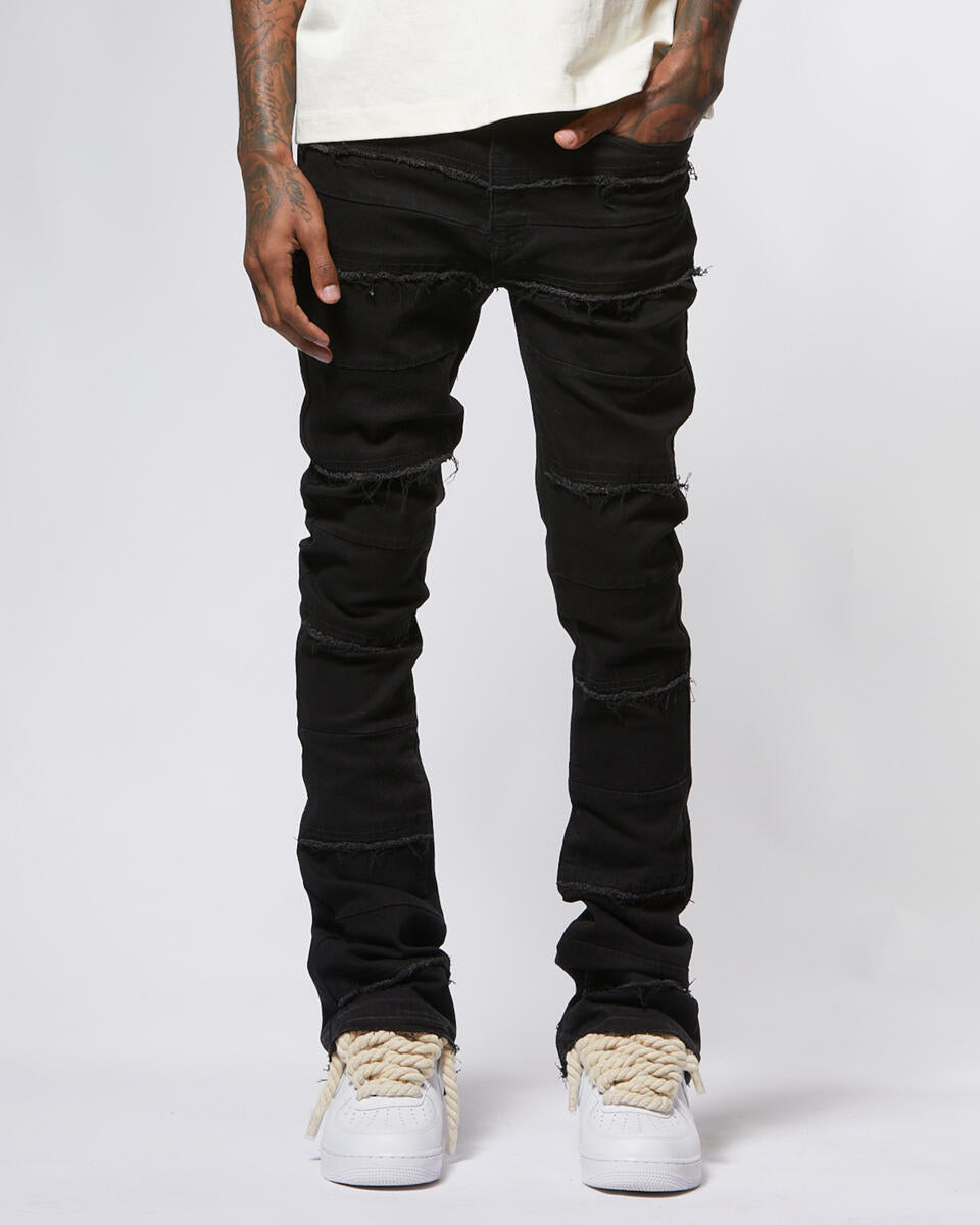 JET BLACK - FLARE DENIM