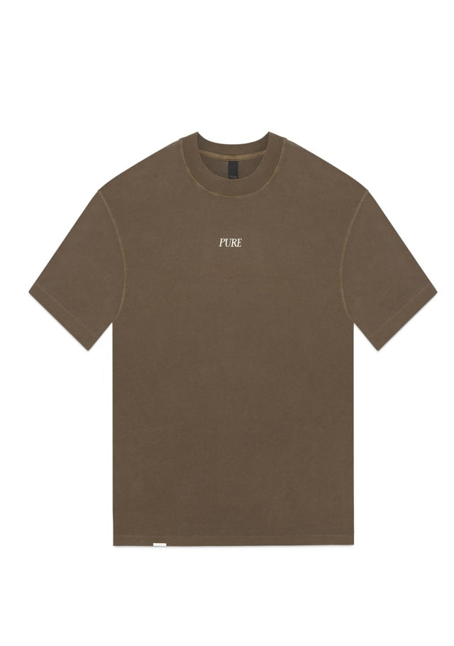 PURE WASHED BROWN TEE - HERALDIC COLLECTION