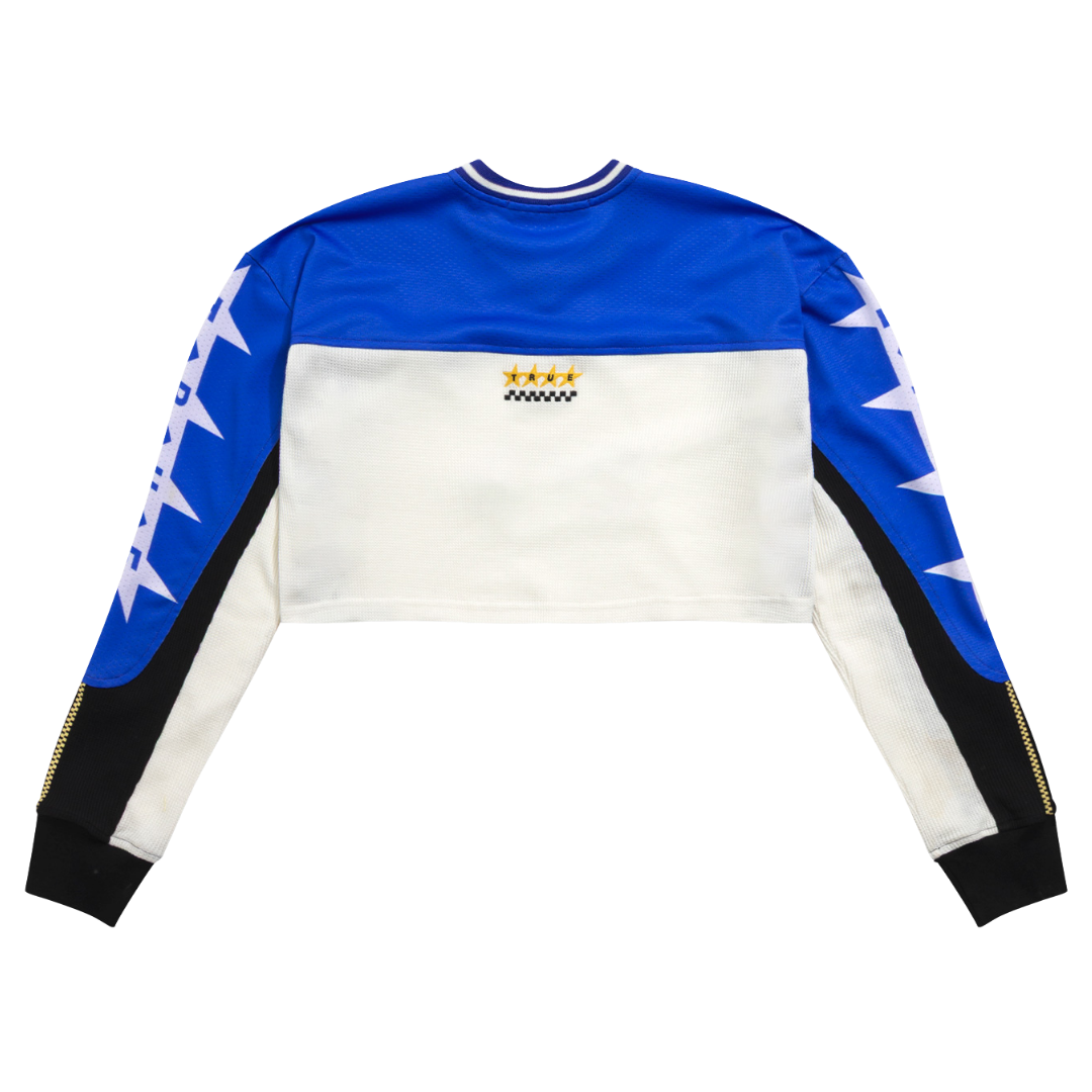TRUE CROPPED LS SHIRT - BLUE