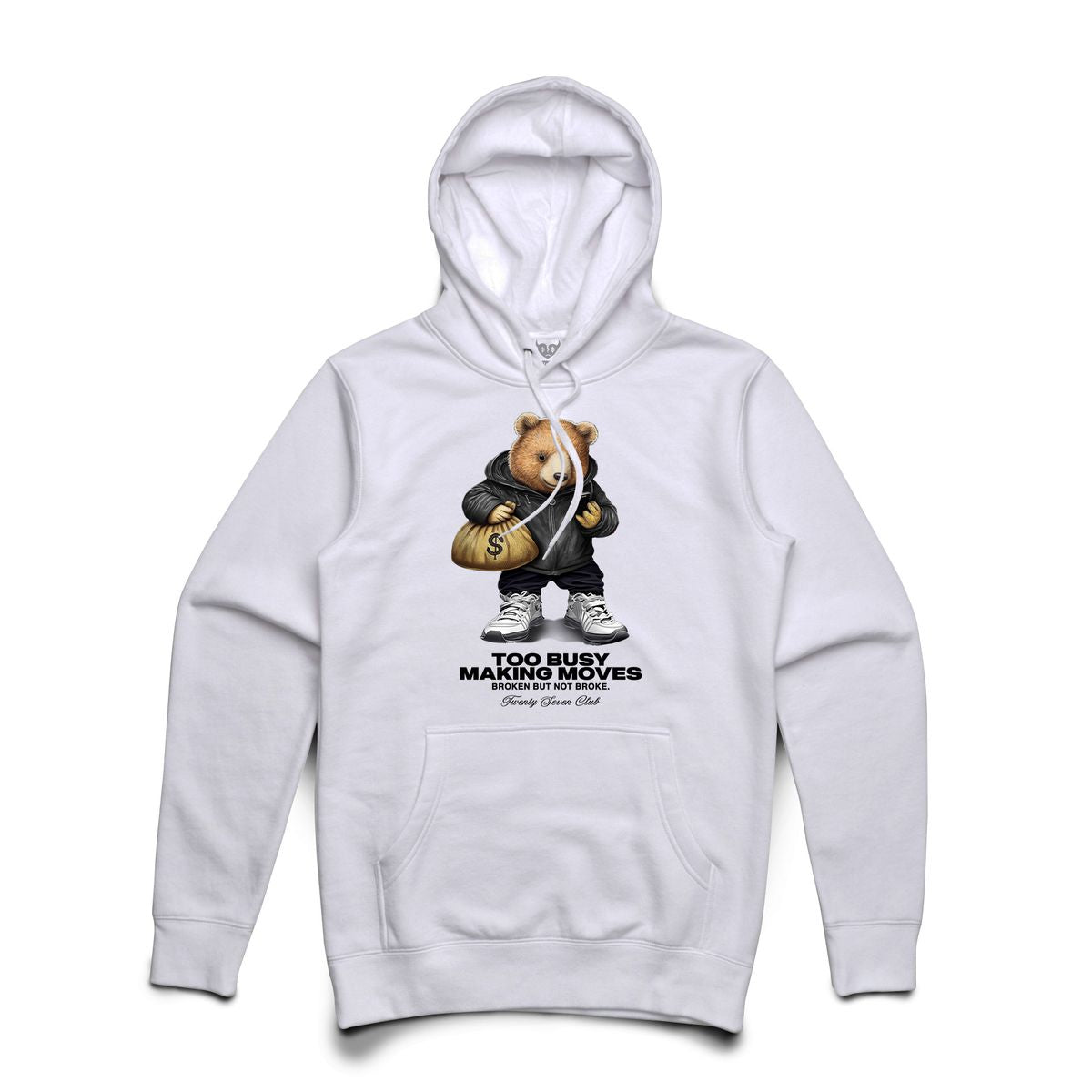 TOO BUSY MAKING MOVES - WHITE HOODIE