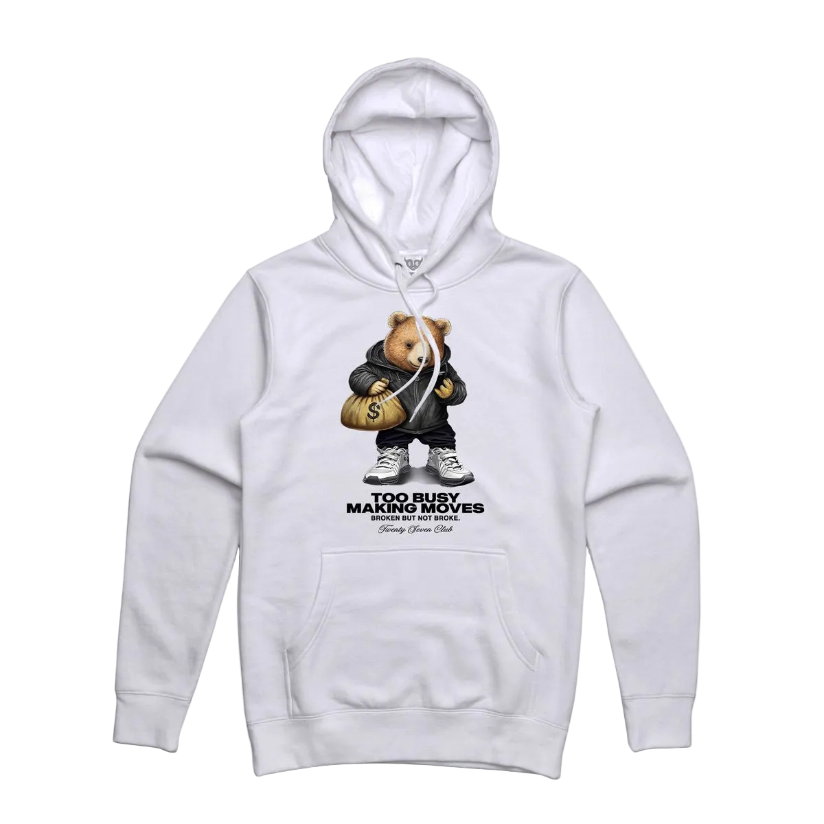 TOO BUSY MAKING MOVES - WHITE HOODIE