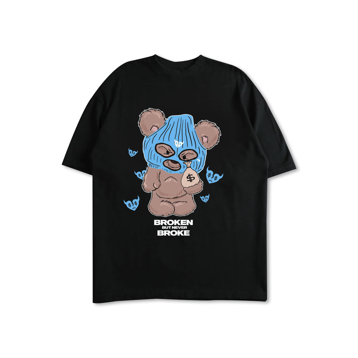 BROKEN BUT NEVER BROKE - BLACK TEE