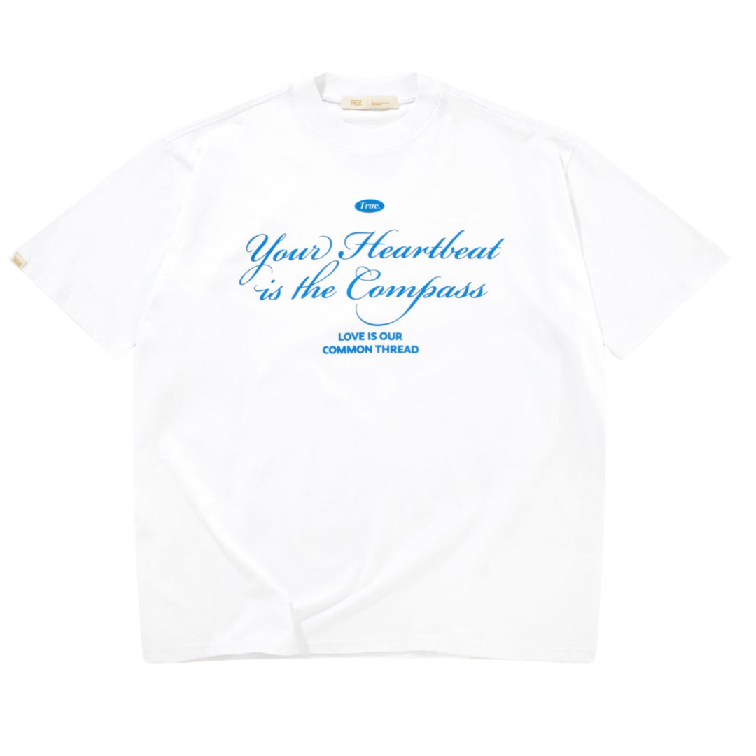 TRUE HEARTBEAT OVERSIZED TEE - WHITE