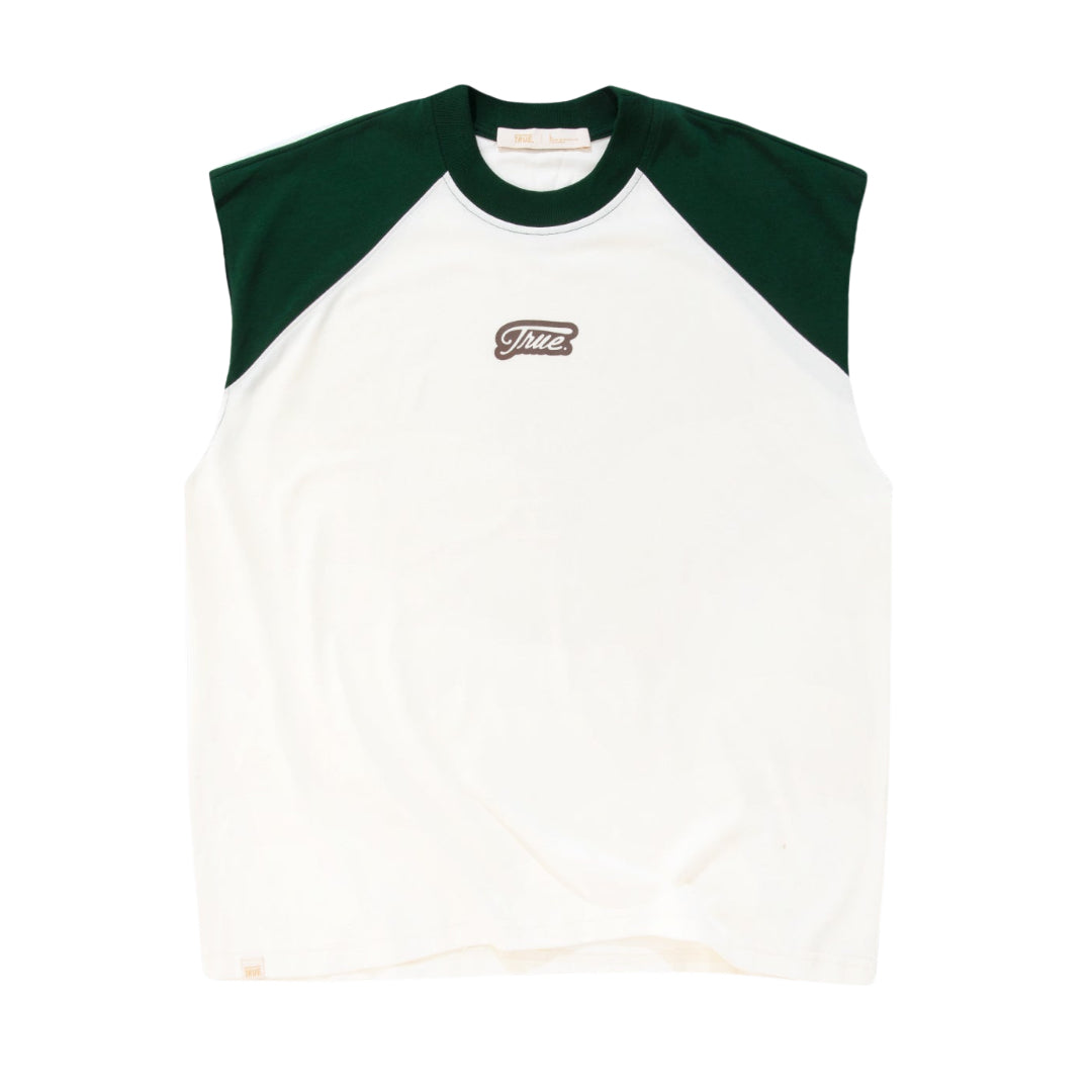 TRUE INTERLUDE SLEEVELESS TEE - PINE GREEN