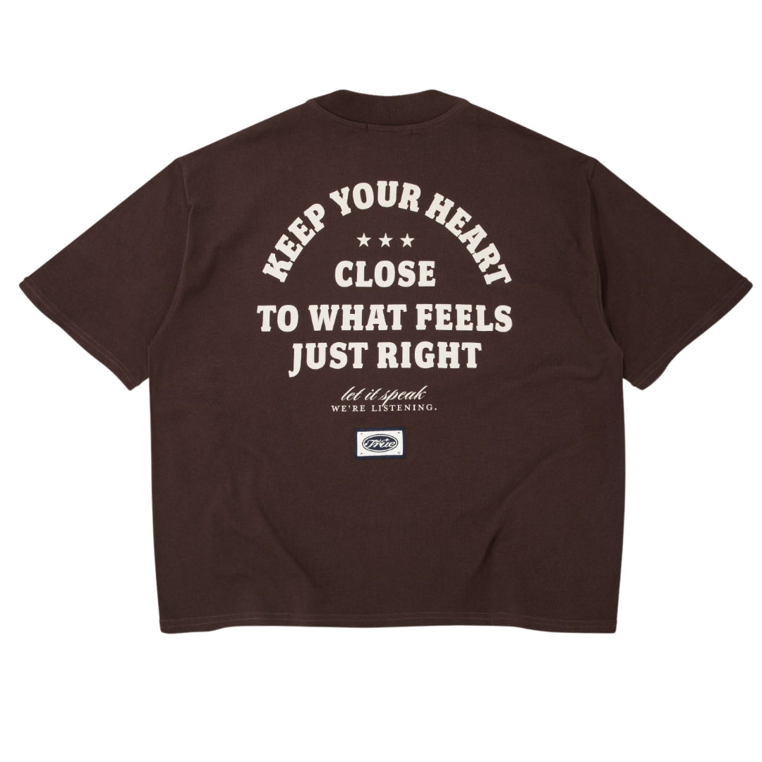 TRUE HEART TEE - BROWN