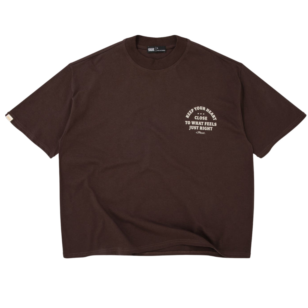 TRUE HEART TEE - BROWN