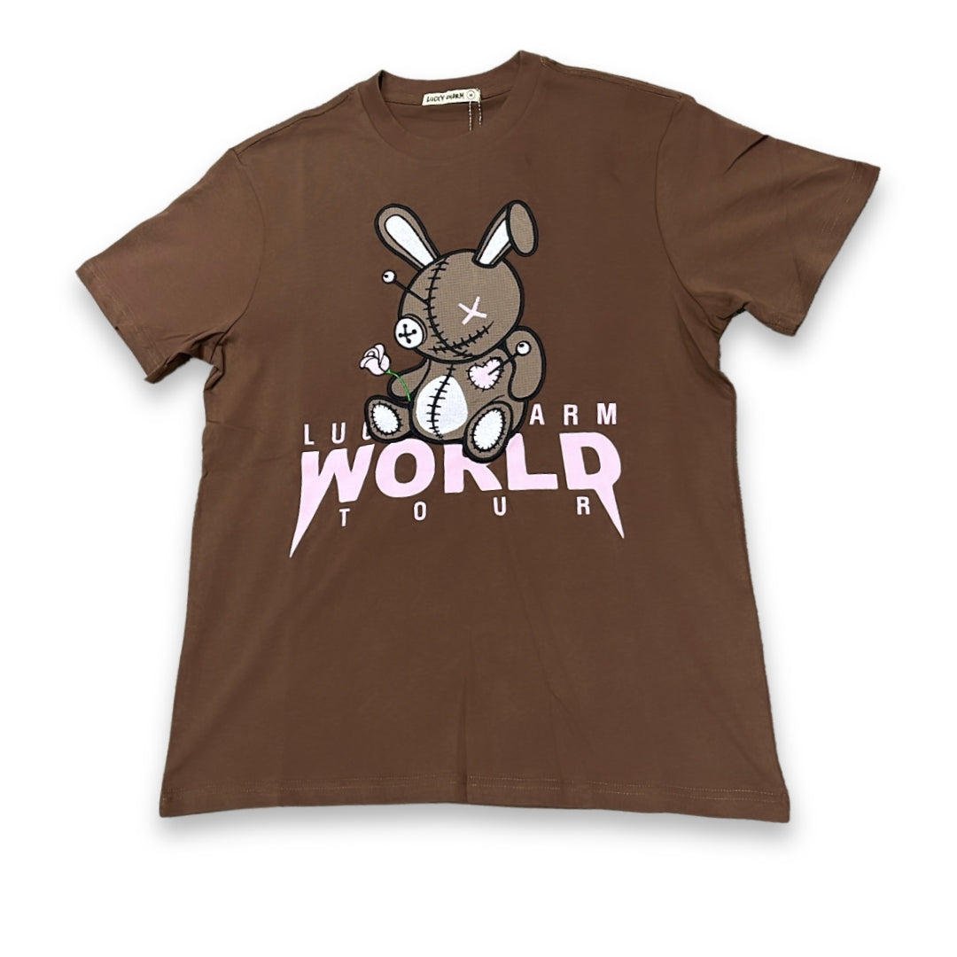 LUCKY WORLD - BROWN OVERSIZED TEE