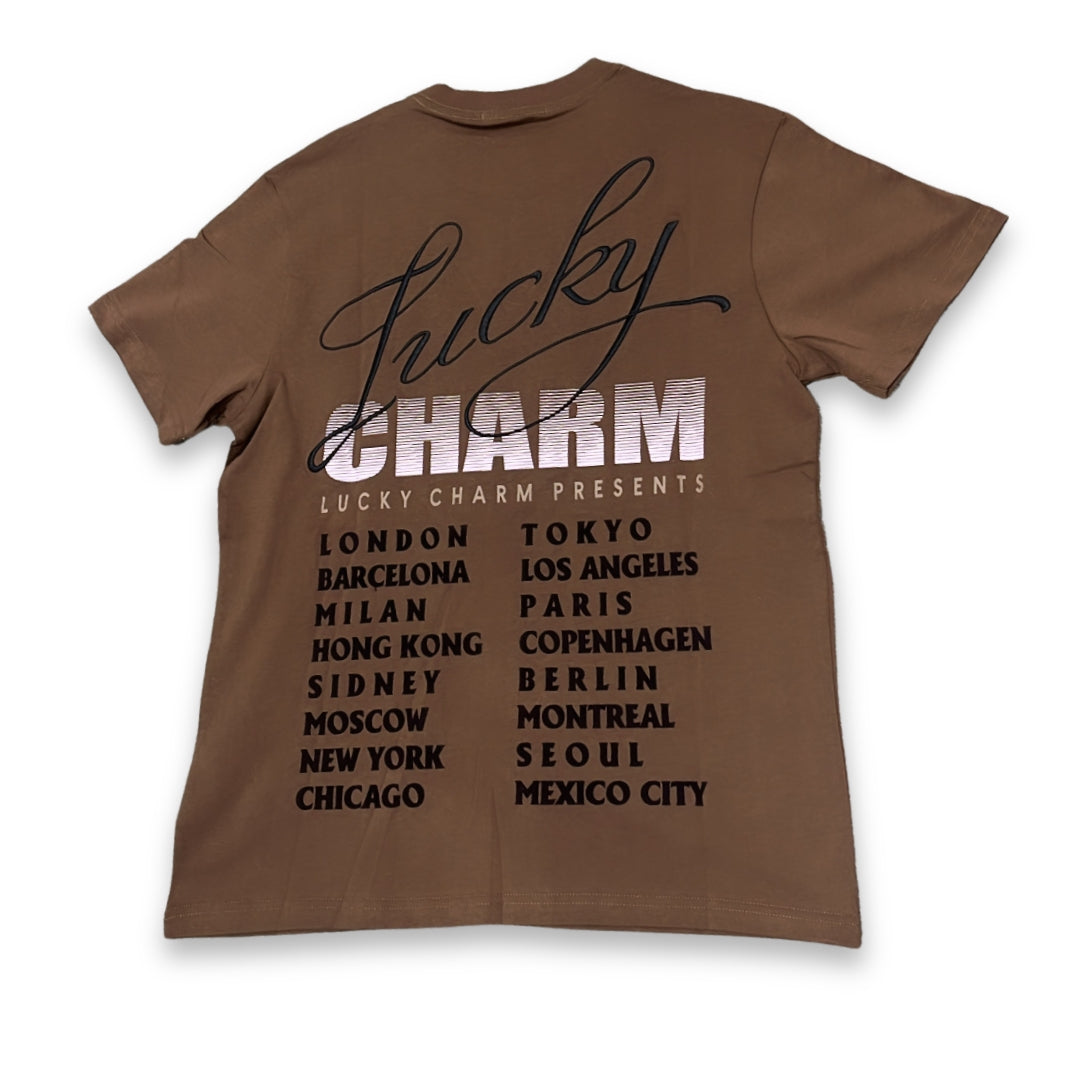 LUCKY WORLD - BROWN OVERSIZED TEE