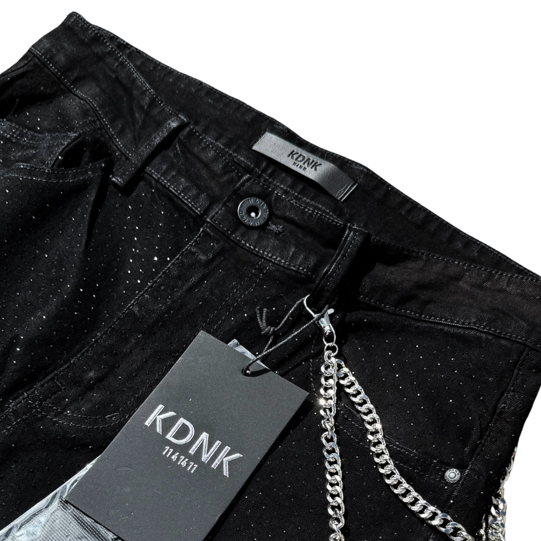 KDNK RHINESTONES JEANS - BLACK
