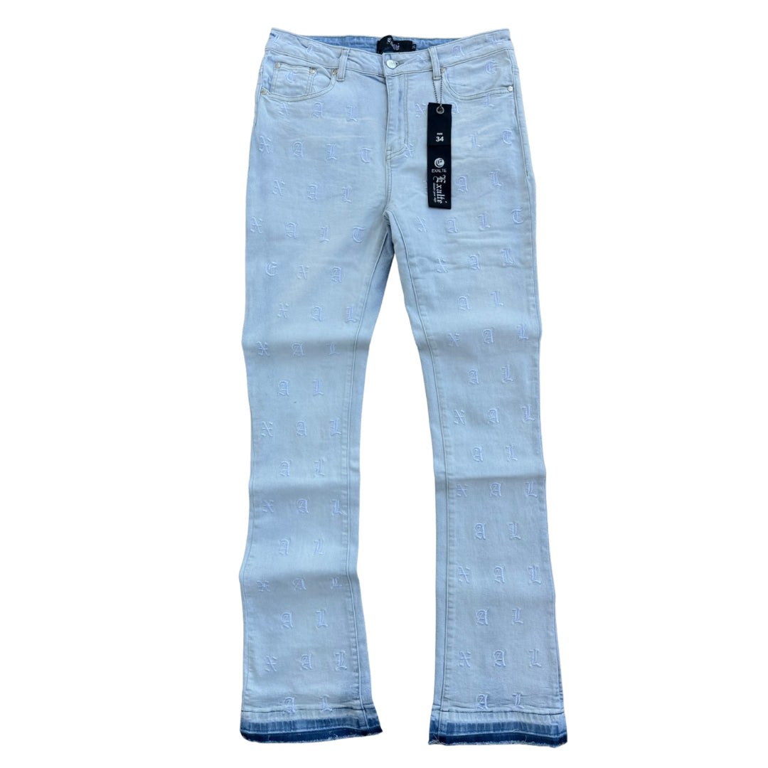 EXALTE EMBROIDERED JEANS - LT BLUE