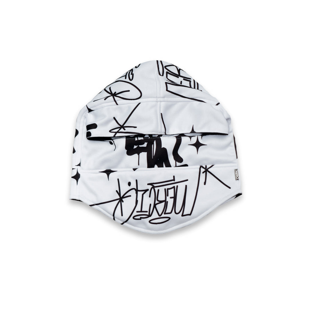 MERCI GRAFFITI MASK - WHITE / BLACK