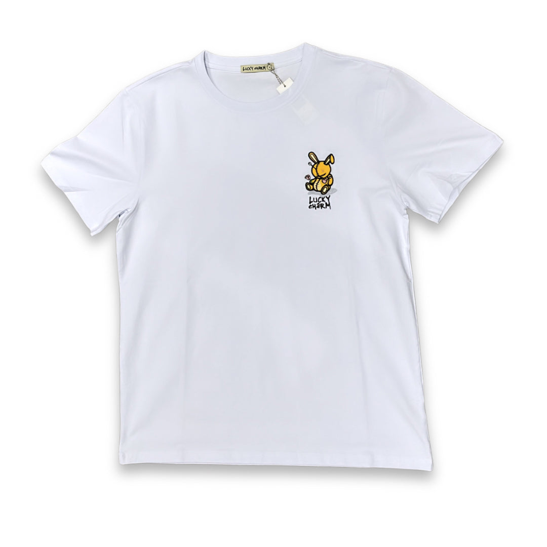 LUCKY CHARM TEE SMALL LOGO WHITE/GOLD