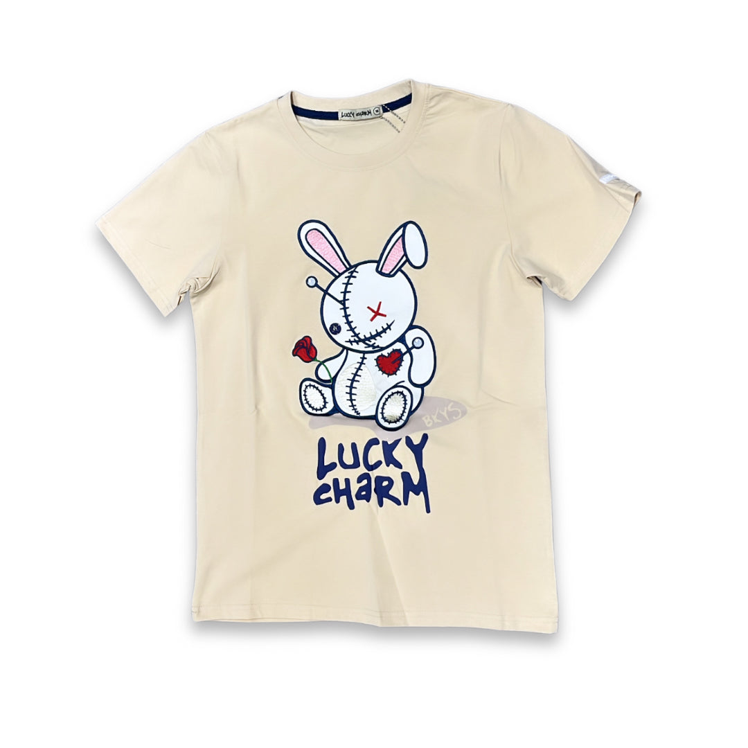 “LUCKY CHARM” BEIGE BOYS TEE