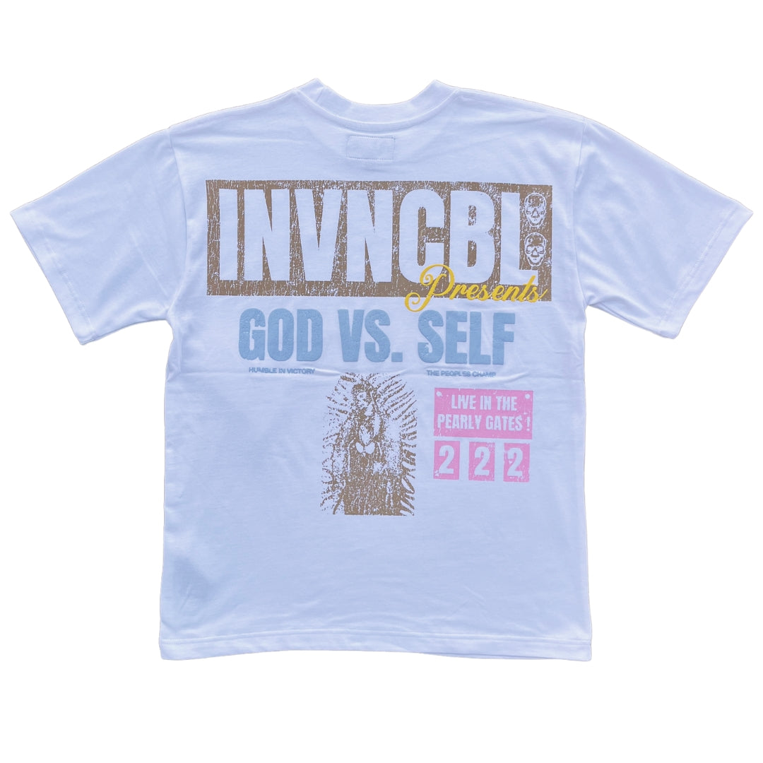 INVNCBL GOD VS SELF - WHITE TEE