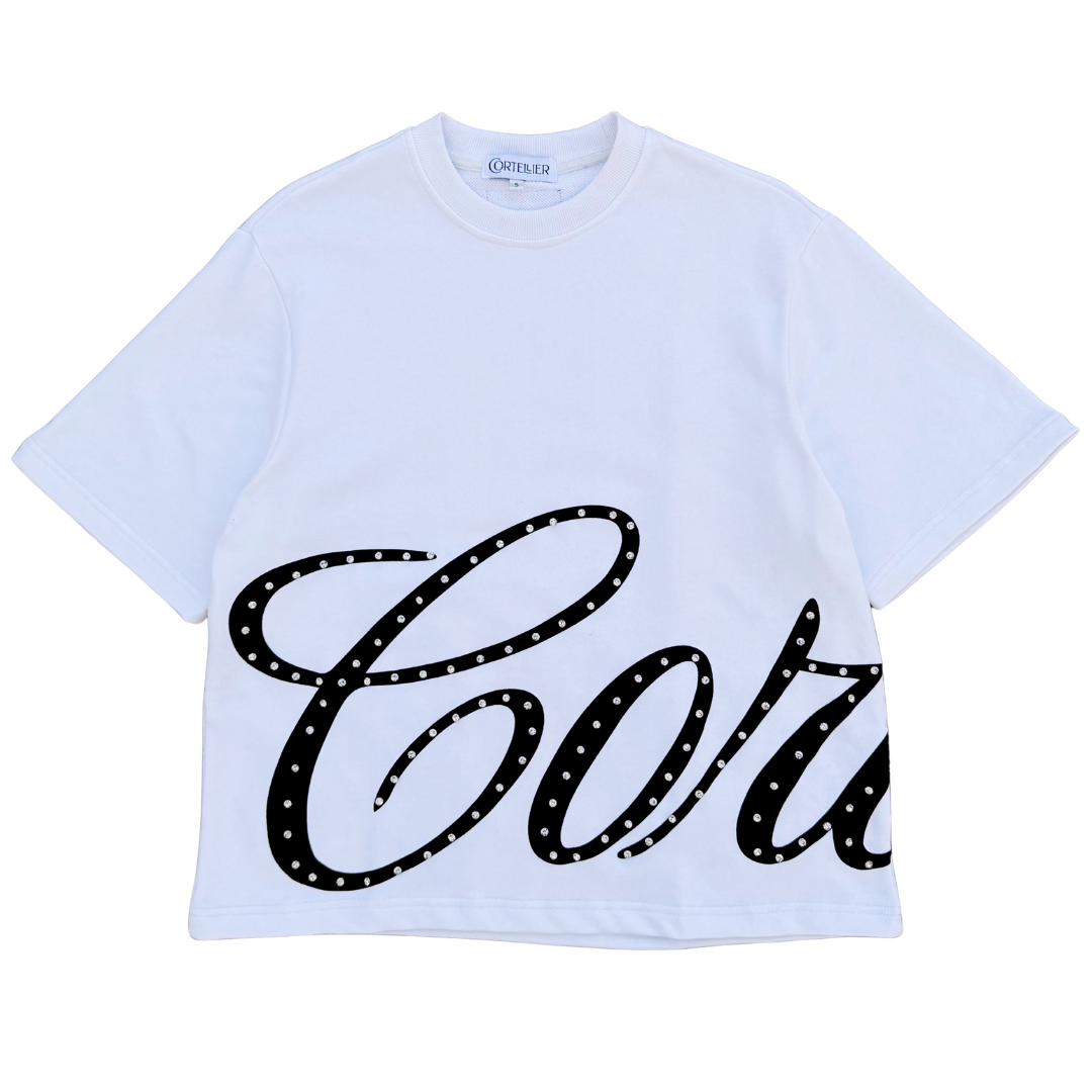 CORTELLIER RHINESTONE TEE - WHITE