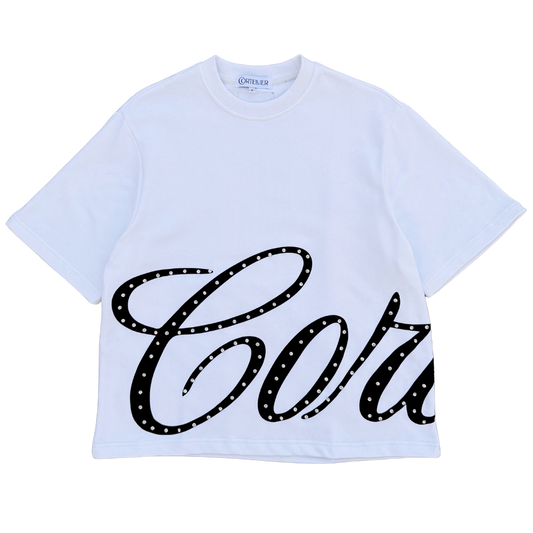 CORTELLIER RHINESTONE TEE - WHITE