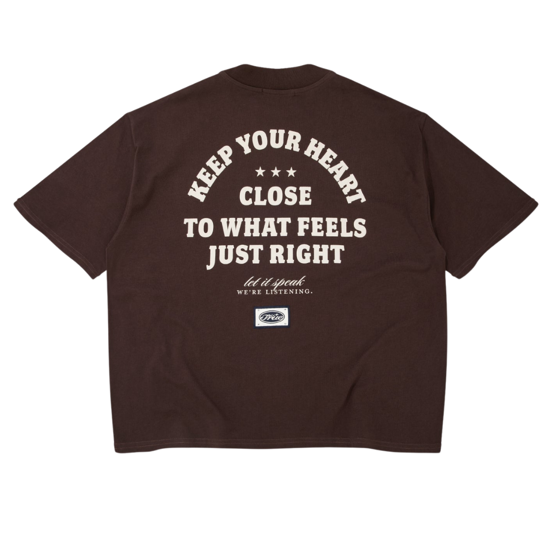 TRUE HEART TEE - BROWN