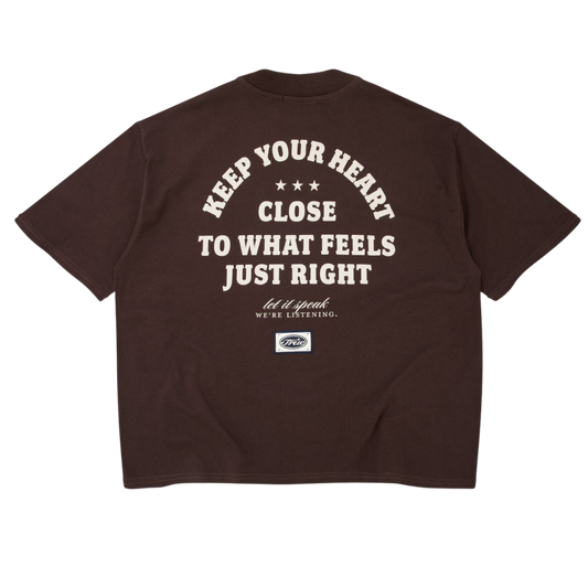 TRUE HEART TEE - BROWN