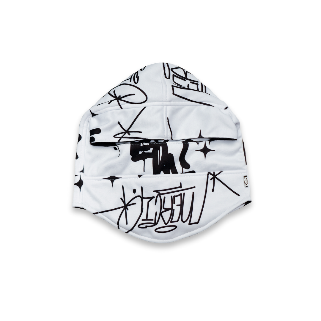 MERCI GRAFFITI MASK - WHITE / BLACK