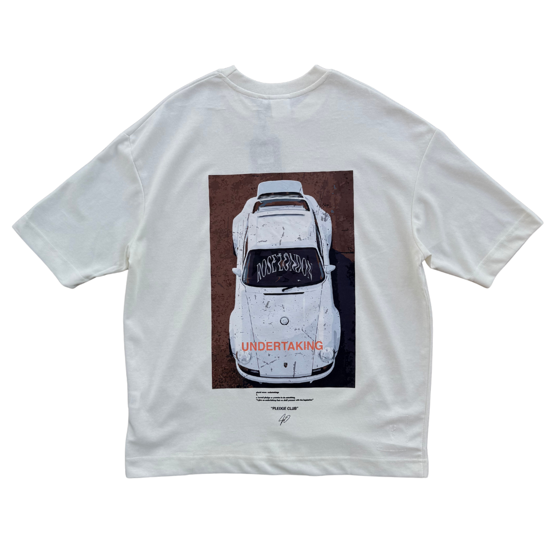 ROSE LNDN PORSCHE CLUB TEE - OFF WHITE