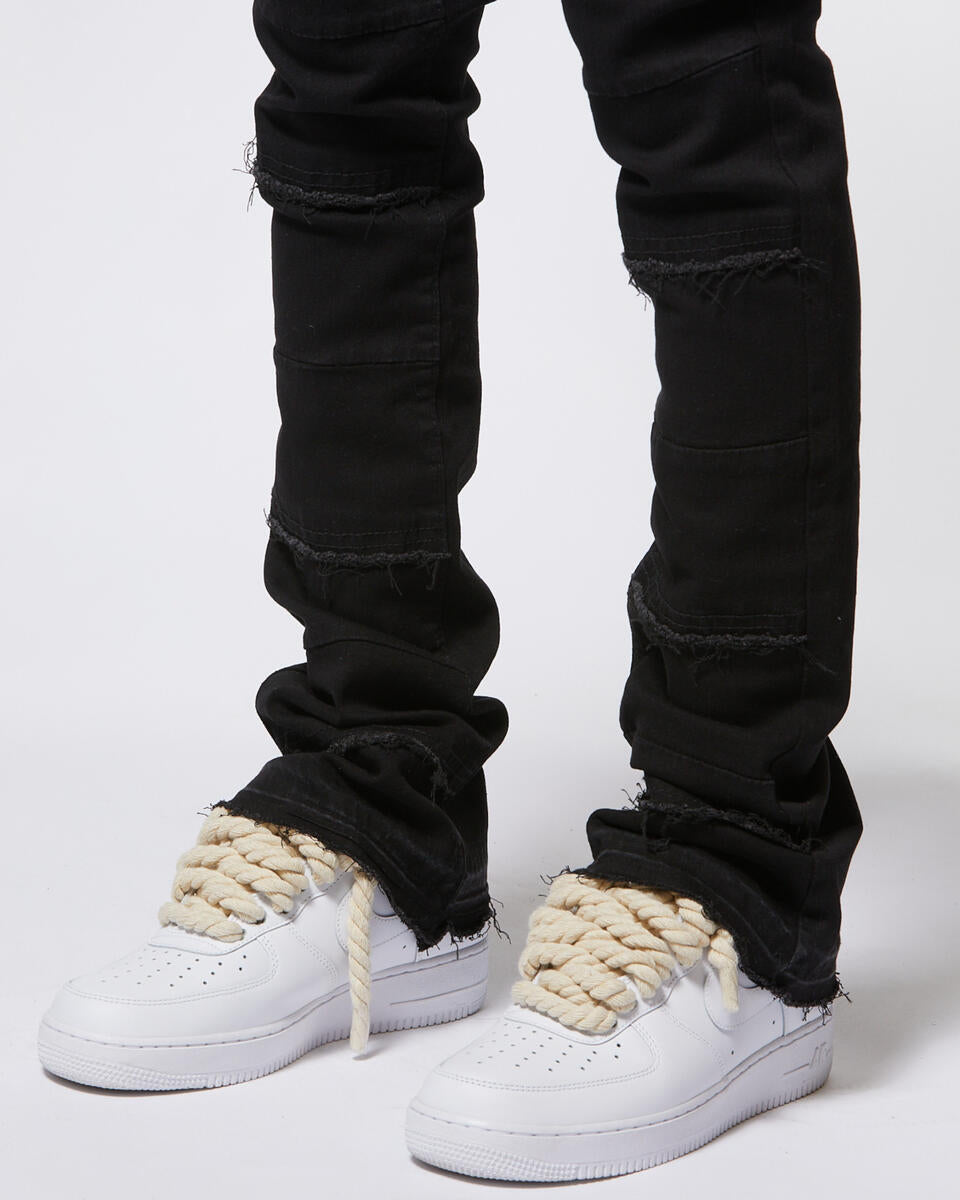 JET BLACK - FLARE DENIM