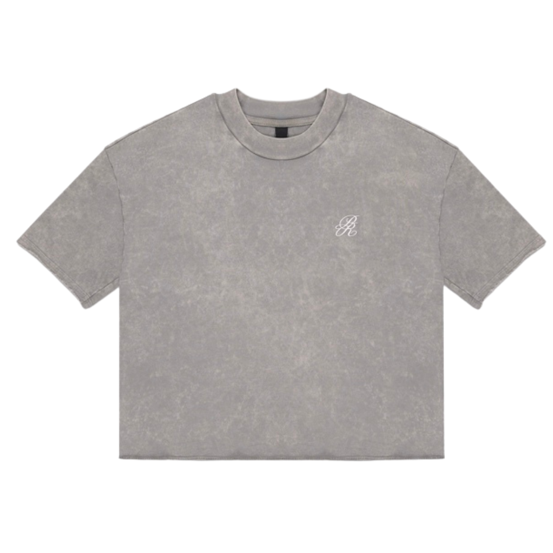 PURE CROPPED TEE - GRAY