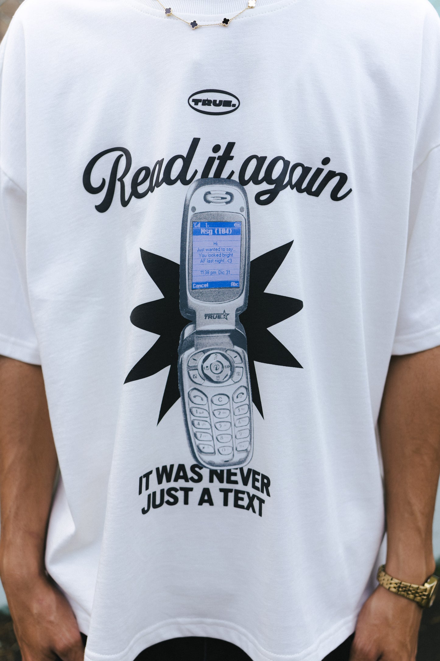 TRUE TEXT ME TEE - OFF WHITE