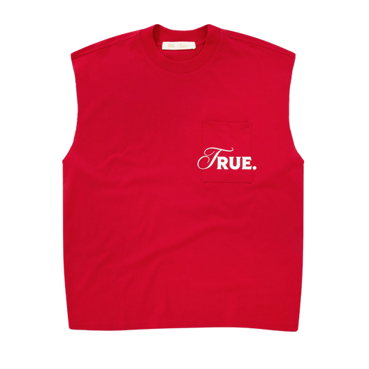 TRUE CARING SLEEVELESS TEE - RED