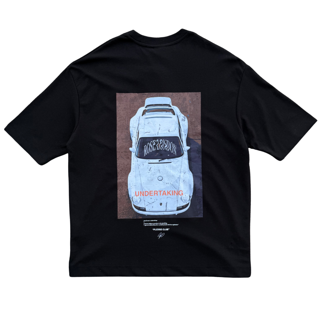 ROSE LNDN PORSCHE CLUB TEE - BLACK