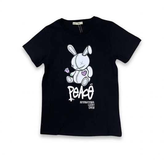 LUCKY CHARM “PEACE” BLACK BOYS TEE BLACK