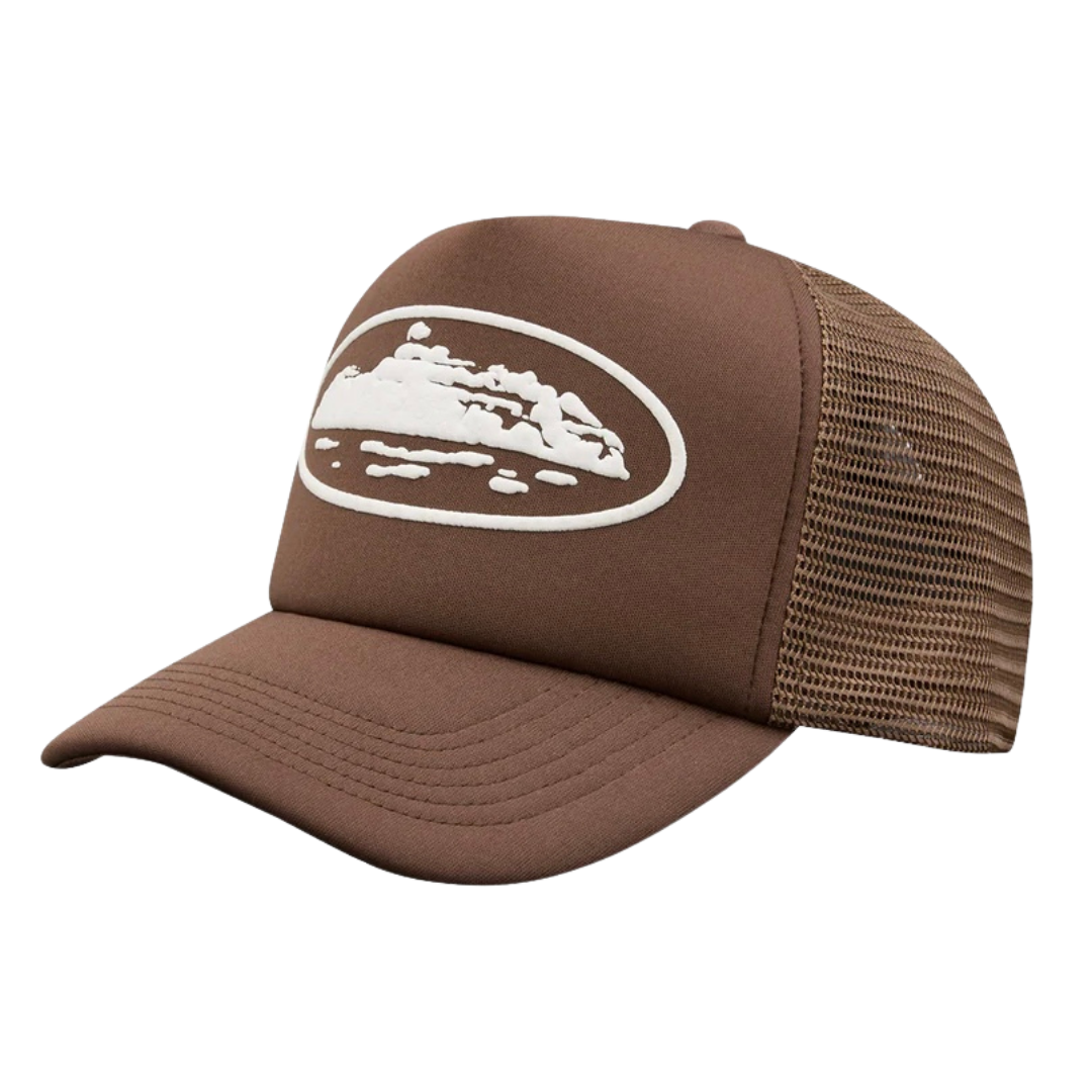 CORTEIZ ISLAND PUFF PRINT TRUCKER HAT - BROWN