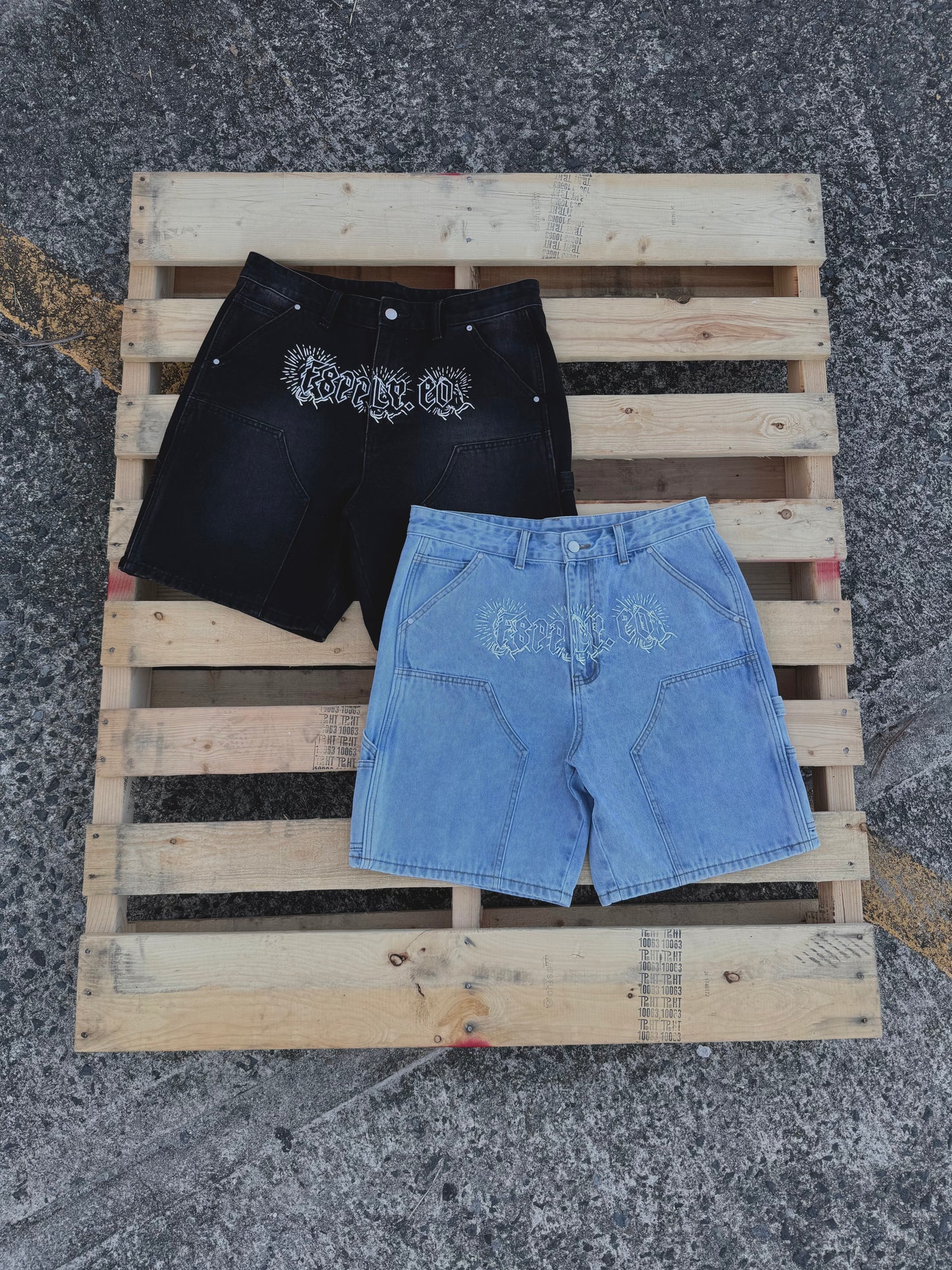 FANTASY SUPPLY JORTS - WASHED LIGHT BLUE