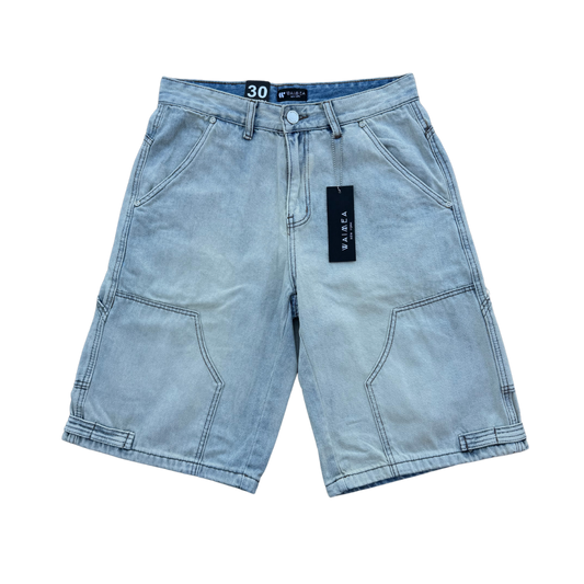 BLEACH WASH JORTS