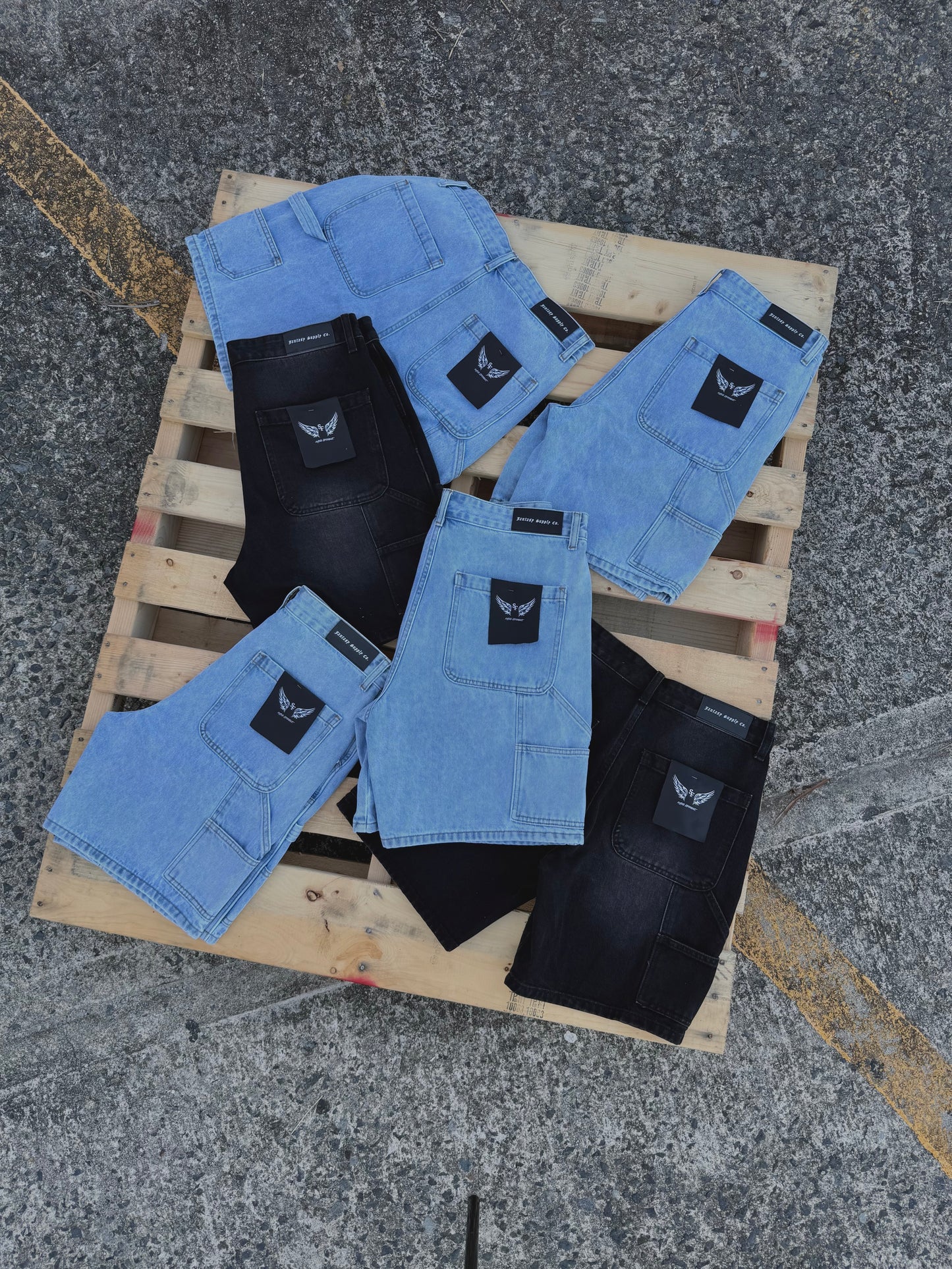FANTASY SUPPLY JORTS - WASHED LIGHT BLUE