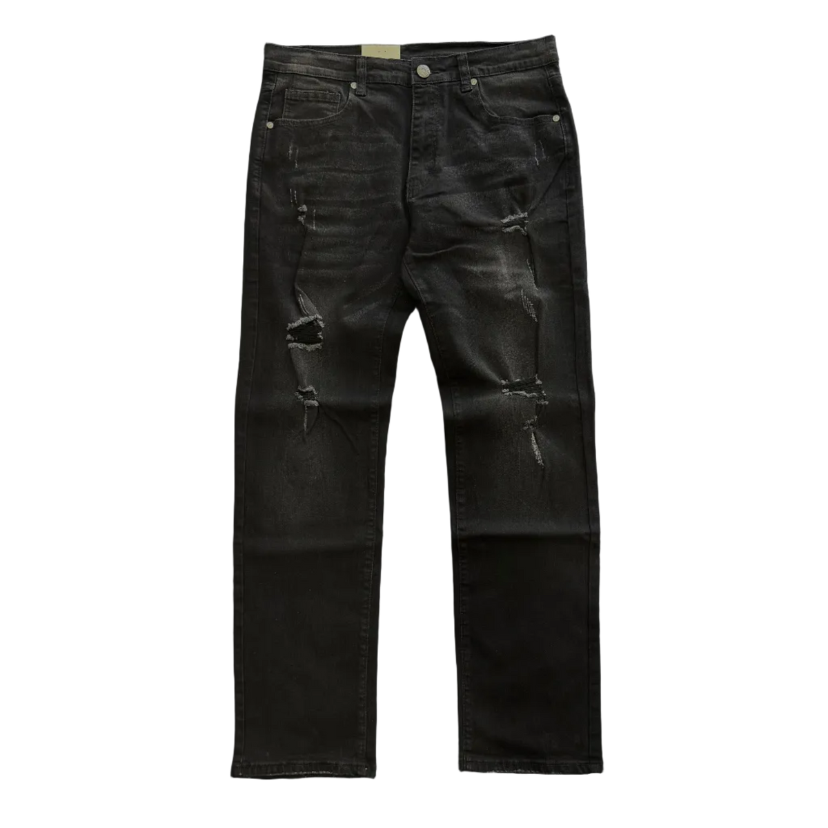 SBO RIPPED SLIM JEANS - BLACK