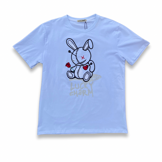 WHITE LUCKY CHARM TONE & TONE TEE