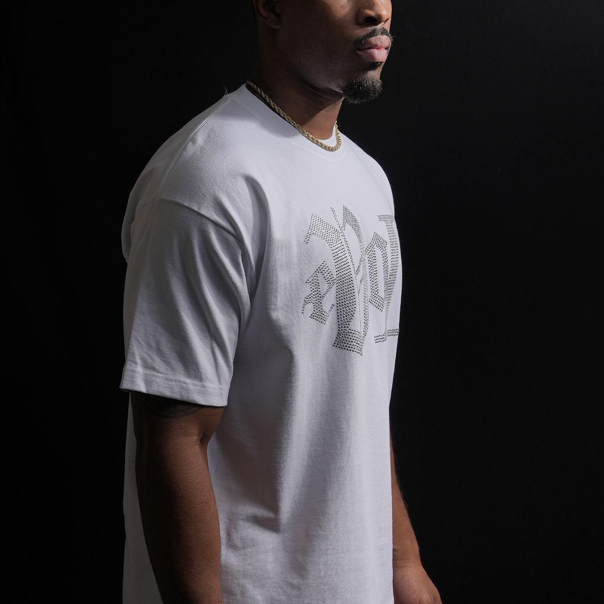 EVOL RHINESTONE TEE - WHITE