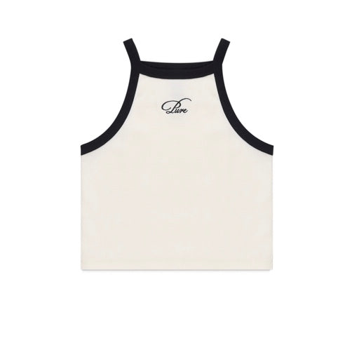 WOMEN’S PURE CROPPED TANK TOP - OFF WHT/BLACK