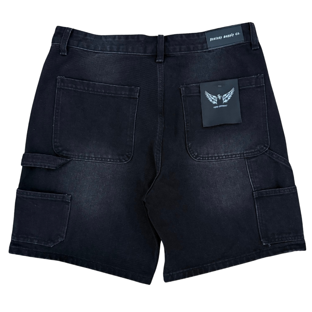 FANTASY SUPPLY JORTS - WASHED BLACK