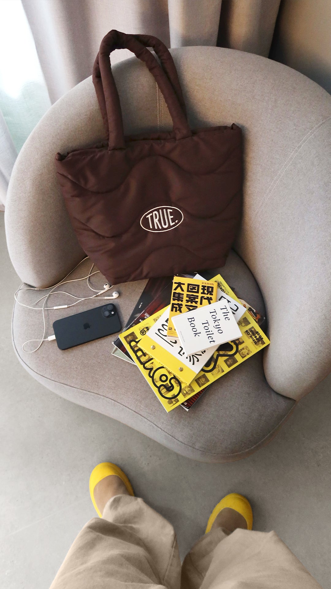 TRUE PUFFER SHOPPER BAG - BROWN